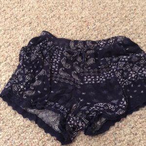 Navy patterned shorts